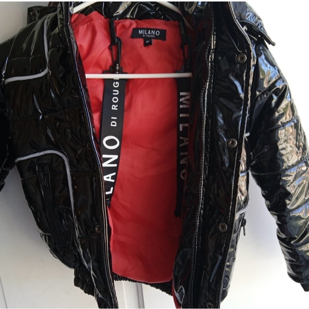 Milano Di Rouge Glossy Black Puffer Jacket